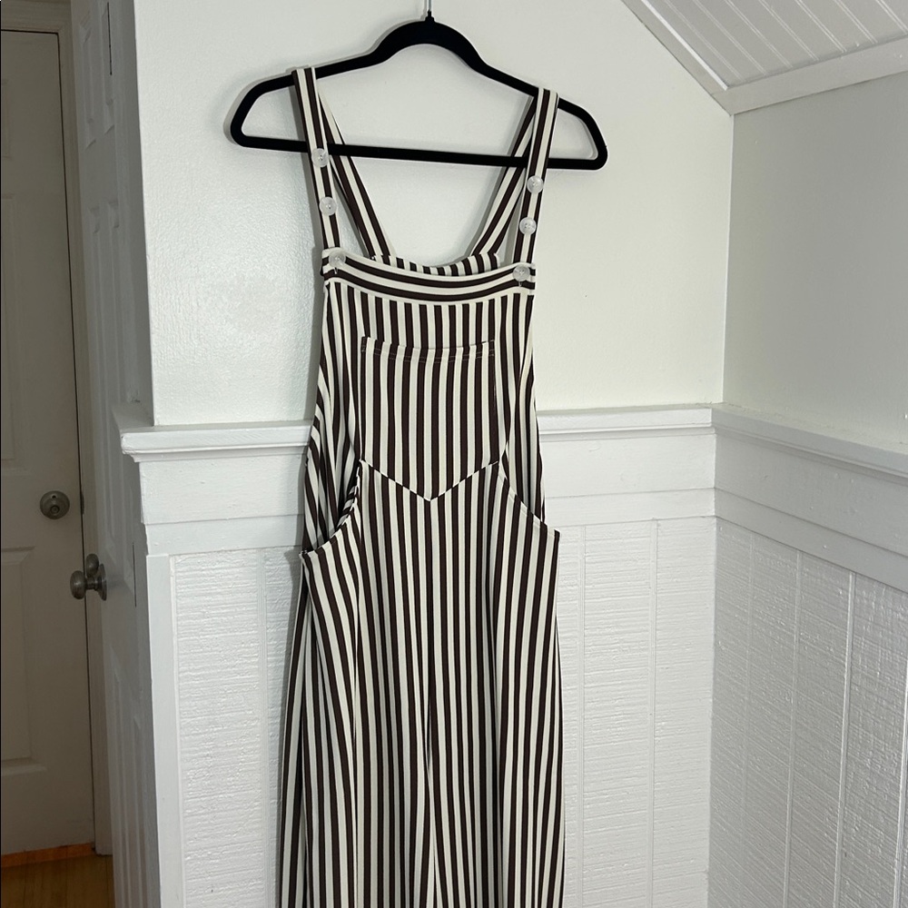 Halara Pocket Stripe Adjustable Strap Overalls in… - image 7